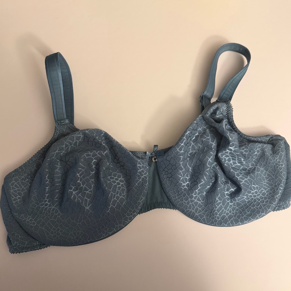 Chantelle Rive Gauche Underwire Bra Blue-Grey Lace 38DD / 38E EU 85E